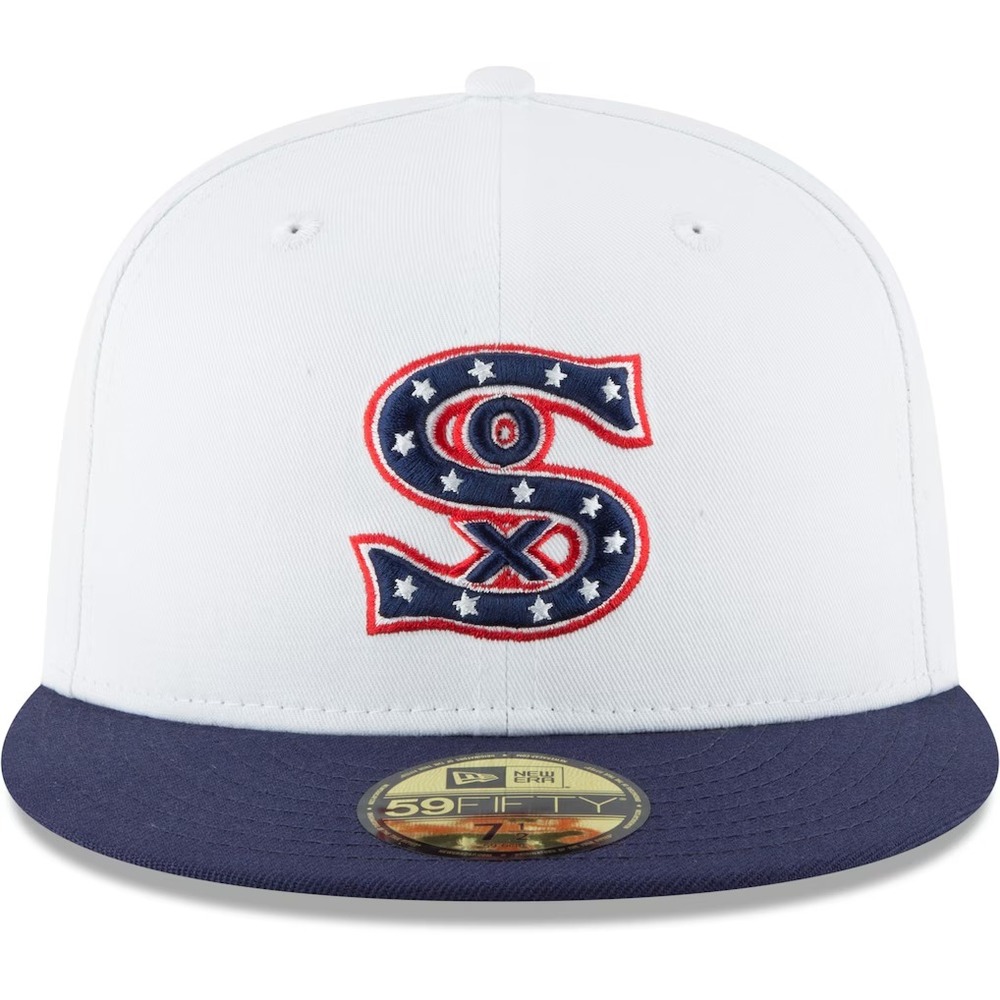 New Era White Sox 59FIFTY 2024 4th of July Stretch Fit Cap 6 7/8 11590979